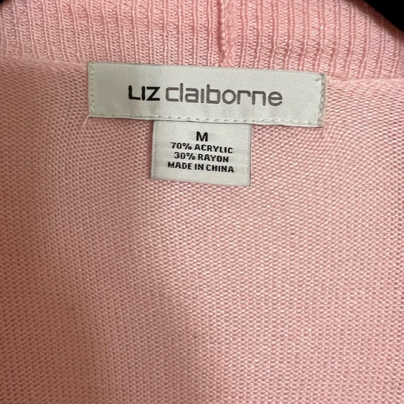 Liz Claiborne Cardigan no pockets in light Pink Sz. M.. NNWOT.. only worn once.. - Picture 3 of 3